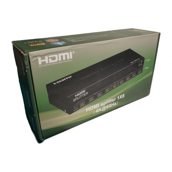 HDMI SPLITTER 8 PORT 1 INPUT 8 OUTPUT 1080P AMPLIFIER HUB HD TV PS3 REDLINE