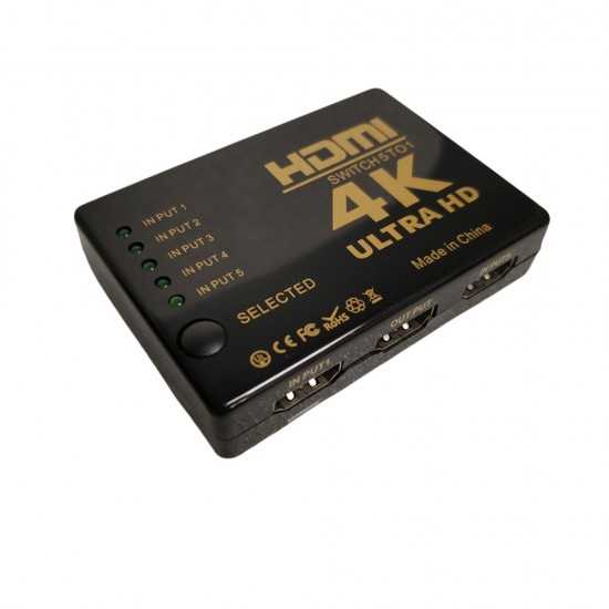HDMI SWITCH SWITCHER 5 PORT SPLITTER HUB IR REMOTE FOR HDTV PS3 5 IN 1 OUT from Satcity.ie Ireland Limerick HDMI SWITCH SWITCHER 5 PORT SPLITTER HUB IR REMOTE FOR HDTV PS3 5 IN 1 OUT