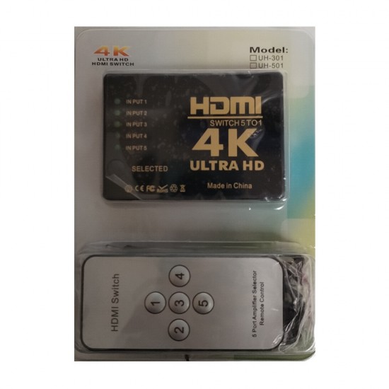 HDMI SWITCH SWITCHER 5 PORT SPLITTER HUB IR REMOTE FOR HDTV PS3 5 IN 1 OUT from Satcity.ie Ireland Limerick HDMI SWITCH SWITCHER 5 PORT SPLITTER HUB IR REMOTE FOR HDTV PS3 5 IN 1 OUT
