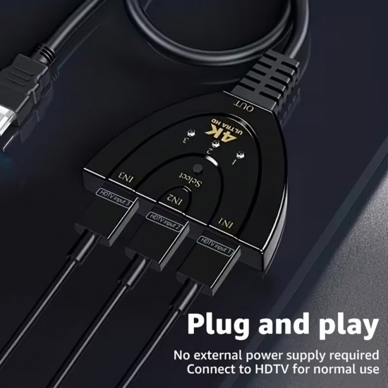 3 Way HDMI Switch Box – 3 Port HDMI Switcher Automatic & Manual Selection 3 Way HDMI Switch Box – 3 Port HDMI Switcher Automatic & Manual Selection