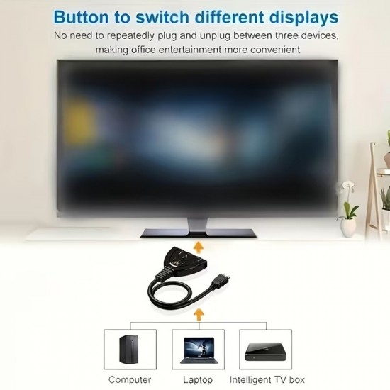 3 Way HDMI Switch Box – 3 Port HDMI Switcher Automatic & Manual Selection 3 Way HDMI Switch Box – 3 Port HDMI Switcher Automatic & Manual Selection