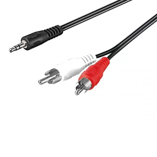 Tv-Out 3.5Mm Aux Jack To 3 Rca Male Cable Audio Video Male Cable For Dvd  Player (3 Rca To 3.5Mm Jack Aux) - Black