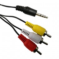 3.5MM JACK TO 3 X RCA AV PHONO CABLE HEADPHONE MALE STEREO AUDIO LEAD 1.2M