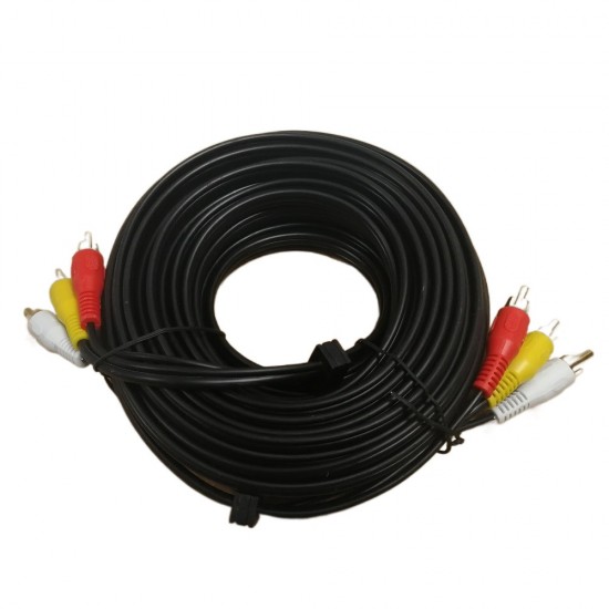 10M RCA PHONO TO PHONO CABLE MALE TO MALE AUDIO VIDEO COMPOSITE LIED TV DVD 
