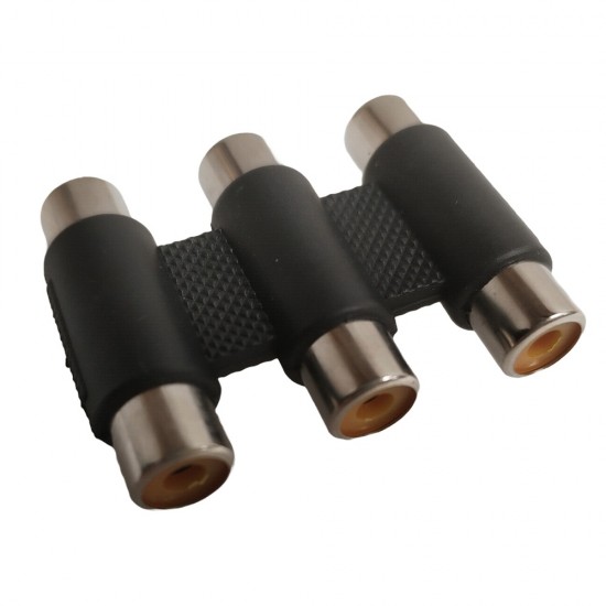 RCA 3 X PHONO COUPLER JOINER FEMALE TO FEMALE AUDIO VIDEO CONNECTOR ADAPTOR