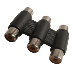 RCA 3 X PHONO COUPLER JOINER FEMALE TO FEMALE AUDIO VIDEO CONNECTOR ADAPTOR RCA 3 X PHONO COUPLER JOINER FEMALE TO FEMALE AUDIO VIDEO CONNECTOR ADAPTOR