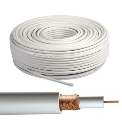 20M CT100 SATELLITE AERIAL COAX SINGLE CABLE COPPER BRAID HIGH QUALITI WHITE 20M CT100 SATELLITE AERIAL COAX SINGLE CABLE COPPER BRAID HIGH QUALITI WHITE