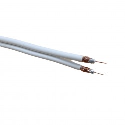 100m Sky Cable CT63 For Sky Q Sky+hd Twin Coax Satellite Lead Micro Shotgun White