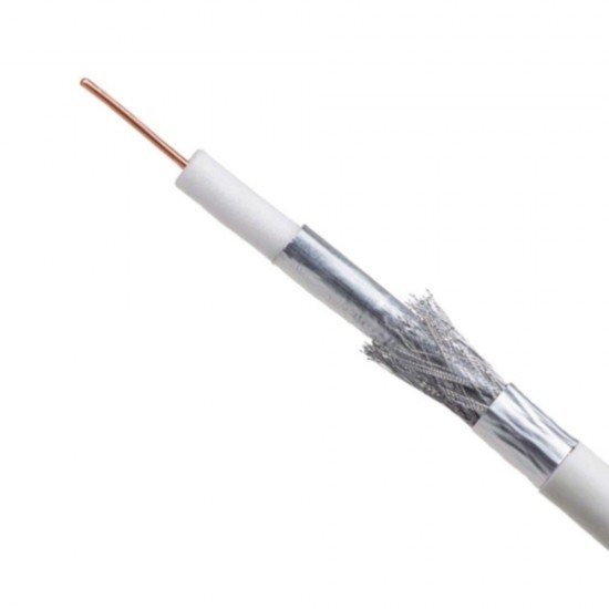 1M RG6 COAXIAL CABLE WHITE / BLACK HD TV SKY FREESAT FREEVIEW SATELLITE AERIAL