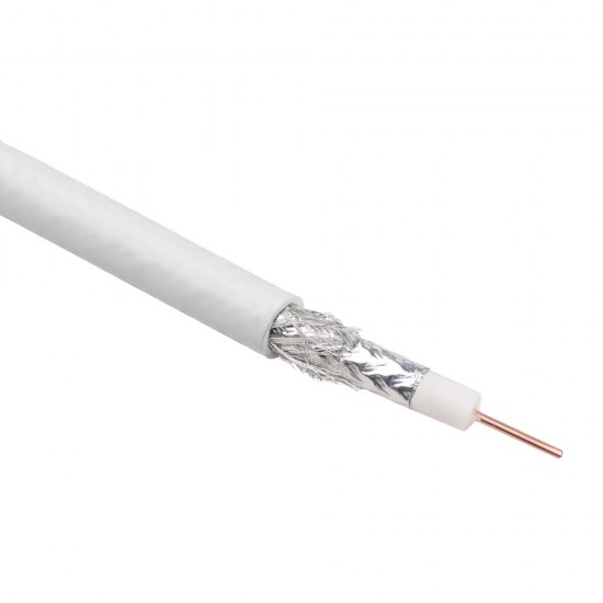 1M RG6 COAXIAL CABLE WHITE / BLACK HD TV SKY FREESAT FREEVIEW SATELLITE AERIAL