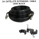 2m Black Sky Cable Extension Sky Q Sky+HD Twin Coax Satellite Sky Lead Shotgun with Clips