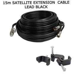 15m Black Sky Cable Extension Sky Q Sky+HD Twin Coax Satellite Sky Lead Shotgun with Clips 15m Black Sky Cable Extension Sky Q Sky+HD Twin Coax Satellite Sky Lead Shotgun with Clips