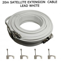 20m White Sky Cable Extension Sky Q Sky+HD Twin Coax Satellite Sky Lead Shotgun with Clips 20m White Sky Cable Extension Sky Q Sky+HD Twin Coax Satellite Sky Lead Shotgun with Clips