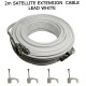 2m White Sky Cable Extension Sky Q Sky HD Twin Coax Satellite Sky Lead Shotgun with Clips