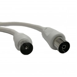 Coaxial Jack to Coaxial Plug Fly Lead 1.5m White Coaxial Jack to Coaxial Plug Fly Lead 1.5m White