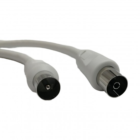 Coaxial Jack to Coaxial Plug Fly Lead 1.5m White