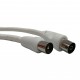 Coaxial Jack to Coaxial Plug Fly Lead 1.5m White