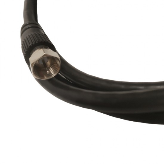 1.5M F-TYPE TO COAXIAL PLUG FLY LEAD CABLE TV AERIAL DIGITAL PLUG RF COAX BLACK