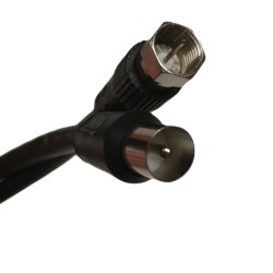 1.5M F-TYPE TO COAXIAL PLUG FLY LEAD CABLE TV AERIAL DIGITAL PLUG RF COAX BLACK 1.5M F-TYPE TO COAXIAL PLUG FLY LEAD CABLE TV AERIAL DIGITAL PLUG RF COAX BLACK