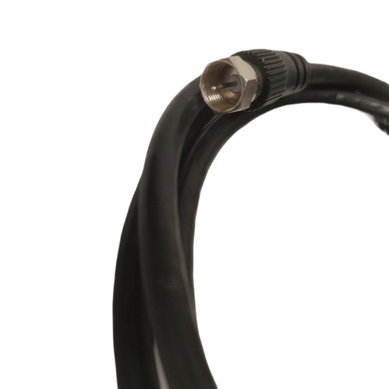 1.5M F-TYPE TO COAXIAL PLUG FLY LEAD CABLE TV AERIAL DIGITAL PLUG RF COAX BLACK
