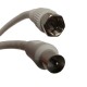1.5M F-TYPE TO COAXIAL PLUG FLY LEAD CABLE TV AERIAL DIGITAL PLUG RF COAX WHITE