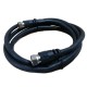 0.5M F-TYPE TO F-TYPE FLY LEAD CABLE TV AERIAL DIGITAL PLUG RF COAX CABLES BLACK