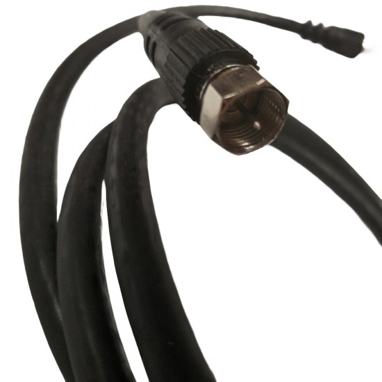 0.5M F-TYPE TO F-TYPE FLY LEAD CABLE TV AERIAL DIGITAL PLUG RF COAX CABLES BLACK