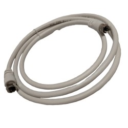 0.5M F-TYPE TO F-TYPE FLY LEAD CABLE TV AERIAL DIGITAL PLUG RF COAX CABLES WHITE