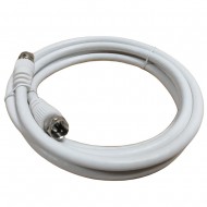 1.5M F-TYPE TO F-TYPE FLY LEAD CABLE TV AERIAL DIGITAL PLUG RF COAX CABLES WHITE