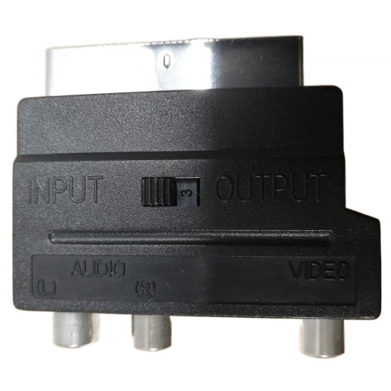 SCART TO RCA PHONO ADAPTER SWITCHABLE IN / OUT DIRECTION SWITCH AV CONVERTER 