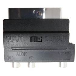 SCART TO RCA PHONO ADAPTER SWITCHABLE IN / OUT DIRECTION SWITCH AV CONVERTER 