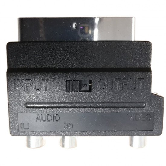 SCART TO RCA PHONO ADAPTER SWITCHABLE IN / OUT DIRECTION SWITCH AV CONVERTER 