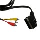 SCART TO RCA 3 X PHONO CABLE LEAD SWITCHABLE TRIPLE COMPOSITE AUDIO VIDEO 1.5M
