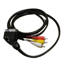 SCART TO RCA 3 X PHONO CABLE LEAD SWITCHABLE TRIPLE COMPOSITE AUDIO VIDEO 1.5M