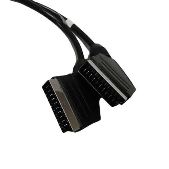 SCART TO SCART CABLE LEAD FULLI WIRED 21 PIN ROUND RGB SKY TV DVD VIDIO VCR 3M