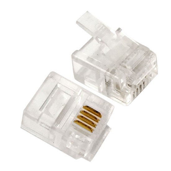 RJ11 PHONE CONNECTOR CRIMP PLUG TELEPHONE BROADBAND ADSL MODULAR CONNECTORS 10 from satcity.ie Limerick Ireland