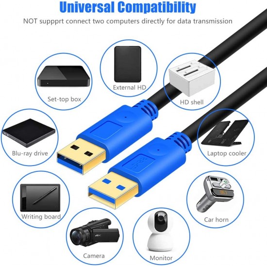 1.8M USB 3.0 CABLE Type A to Type A Data Lead Male to Male Plug Super Speed  from satcity.ie Limerick