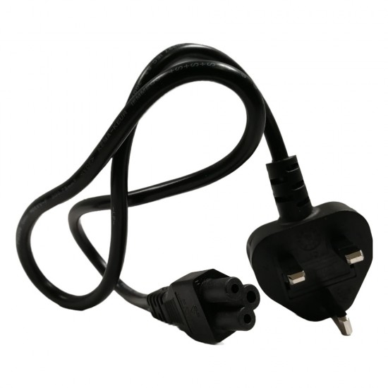 MAINS POWER CABLE LEAD CLOVER LEAF MOULDED UK 3 PIN PLUG FOR LAPTOP CHARGER 1M