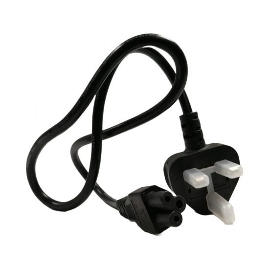 MAINS POWER CABLE LEAD CLOVER LEAF MOULDED UK 3 PIN PLUG FOR LAPTOP CHARGER 1M