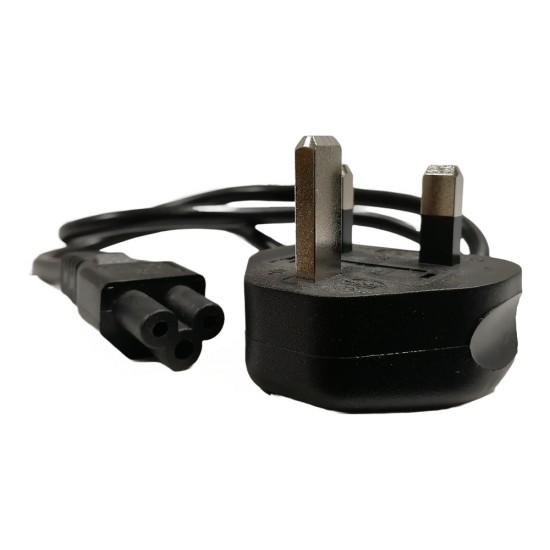 MAINS POWER CABLE LEAD CLOVER LEAF MOULDED UK 3 PIN PLUG FOR LAPTOP CHARGER 1M