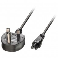 MAINS POWER CABLE LEAD CLOVER LEAF MOULDED UK 3 PIN PLUG FOR LAPTOP CHARGER 1M