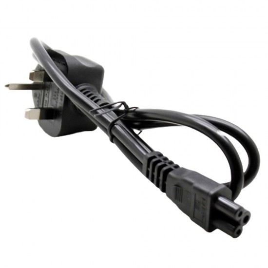 MAINS POWER CABLE LEAD CLOVER LEAF MOULDED UK 3 PIN PLUG FOR LAPTOP CHARGER 1M