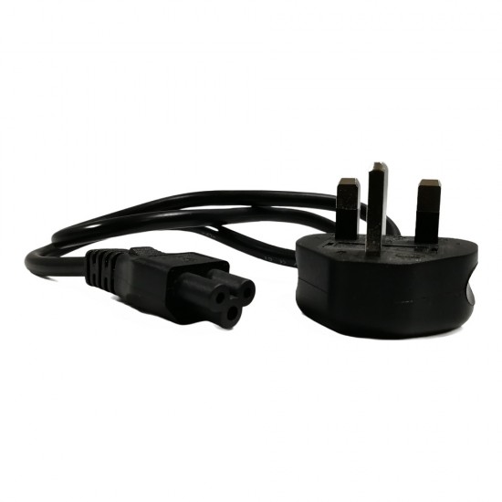 MAINS POWER CABLE LEAD CLOVER LEAF MOULDED UK 3 PIN PLUG FOR LAPTOP CHARGER 1M
