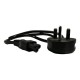 MAINS POWER CABLE LEAD CLOVER LEAF MOULDED UK 3 PIN PLUG FOR LAPTOP CHARGER 0.7M