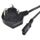 Figure of 8 Power Lead 2 Pin Mains Cable UK Plug Cable Cord C7 Fig Laptop TV