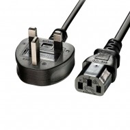 MAINS POWER CABLE UK IRL PLUG KETTLE LEAD CONNECTOR SOCKET PC TV IES LIED 1.8M