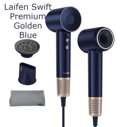 Laifen Swift Premium - High Speed Hairdryer with Attachments & Carry Case (Blue/Gold)