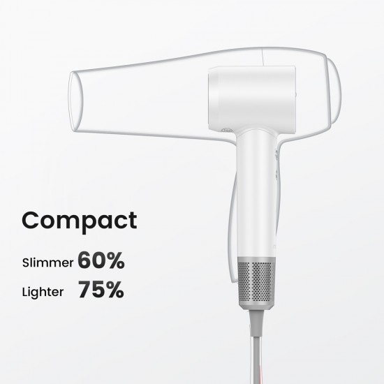 Laifen Swift Premium - High Speed Hairdryer with Attachments & Carry Case (White)