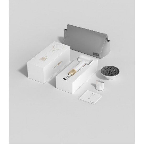 Laifen Swift Premium - High Speed Hairdryer with Attachments & Carry Case (White/Gold)