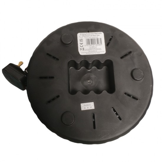 4 WAY EXTENSION GANG REEL WITH THERMAL CUT OUT CABLE LIAD SOCKET HEAVY DUTY 10M